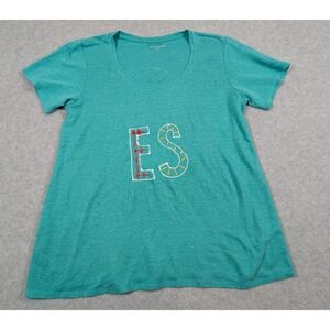 Eileen Fisher Women Top Small 100% Linen‎ Short Sleeve Tshirt Crew FLAW
